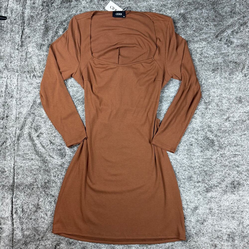 NWT Cider Open Back Dress Women's 1XL Brown